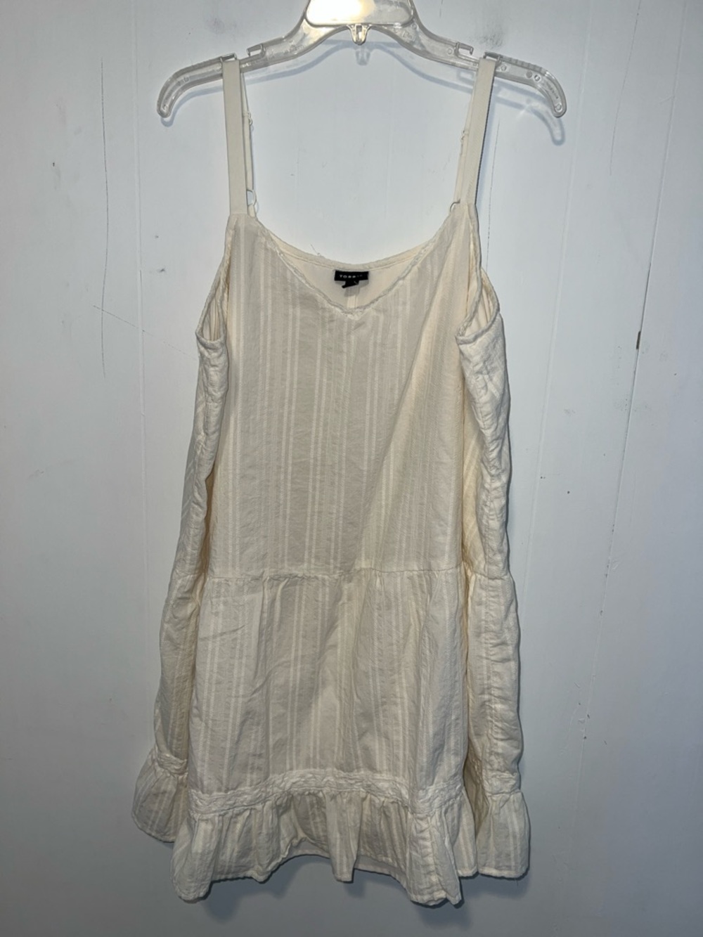 Torrid Size 2 Cream Textured Tiered Ruffled Babydoll Mini Dress 0408263